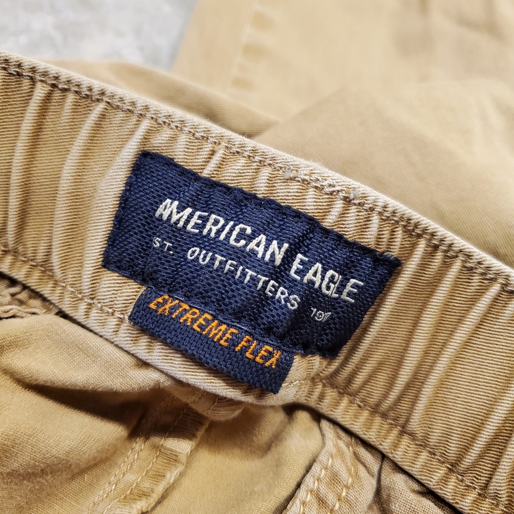 Tan and green mens joggers